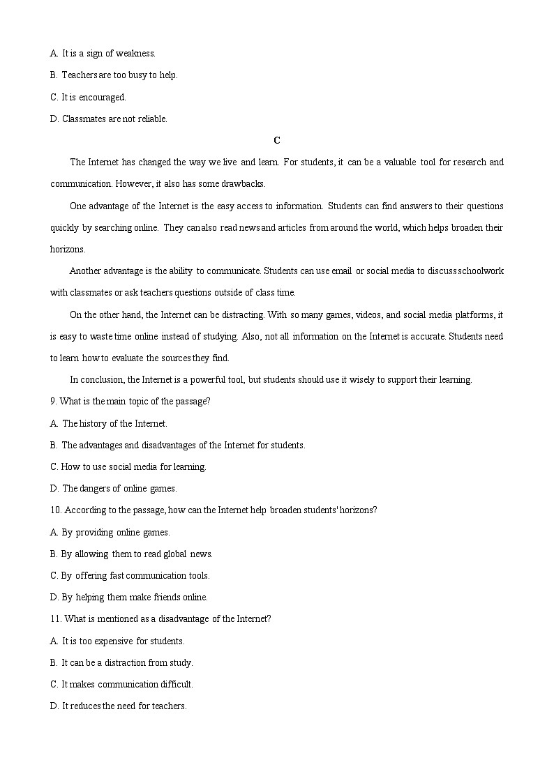 重庆市2025-2026学年高一上学期10月月考英语试卷（学生版）第3页