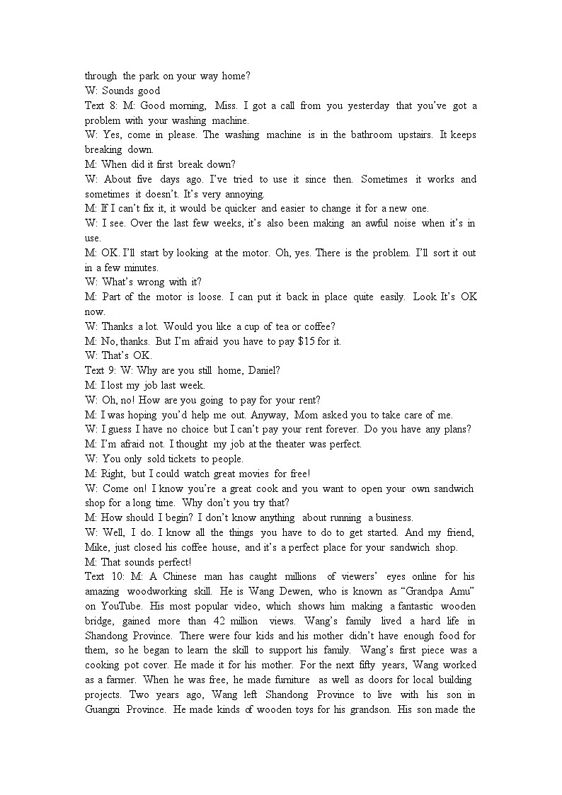 高二英语试题听力+听力原文+答案+解析第2页