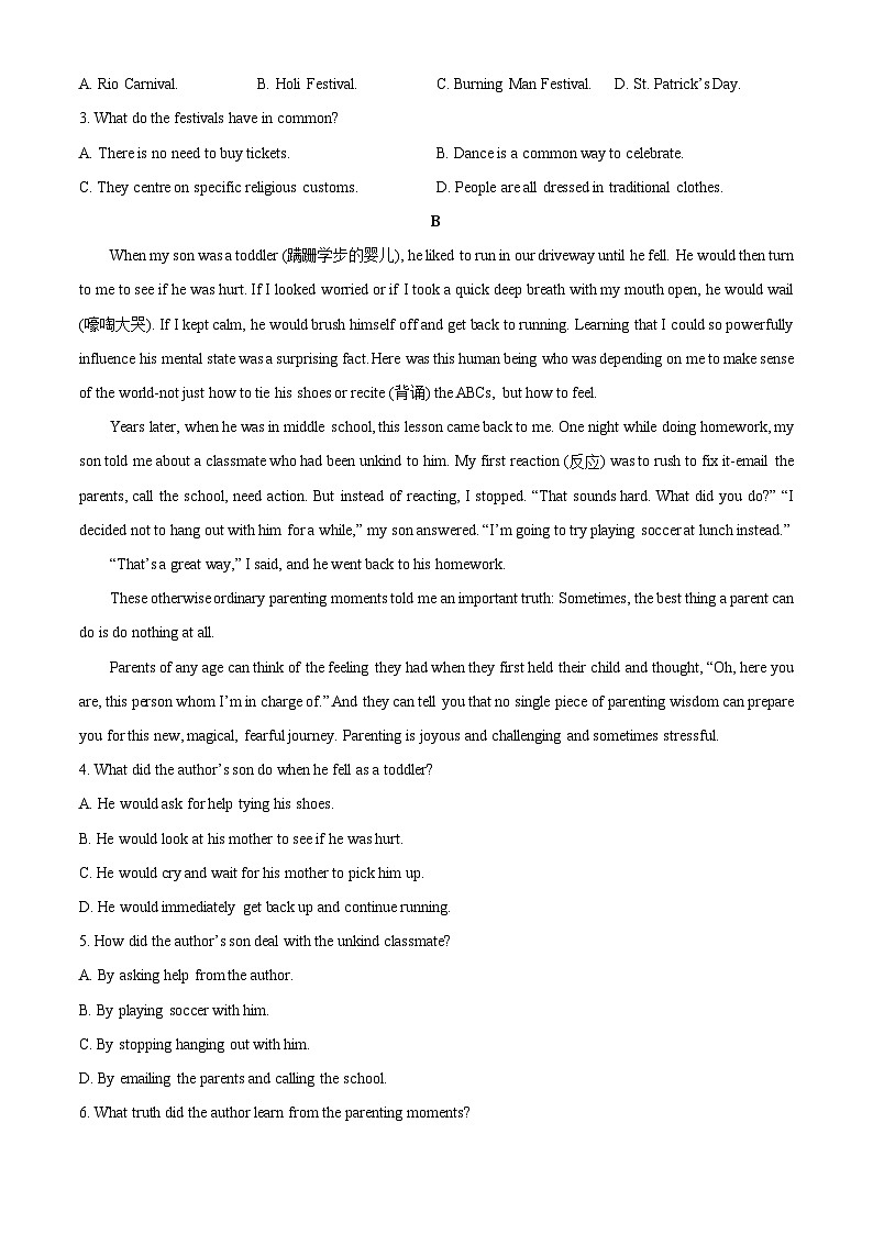 2025~2026学年河南省新未来大联考高一（上）10月末质量检测英语试题（学生版）第2页