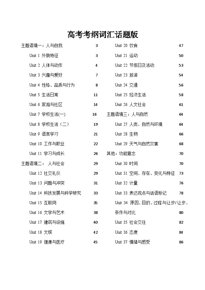 话题分类版 清单-2026届高三英语一轮复习专项讲练（全国通用）第1页