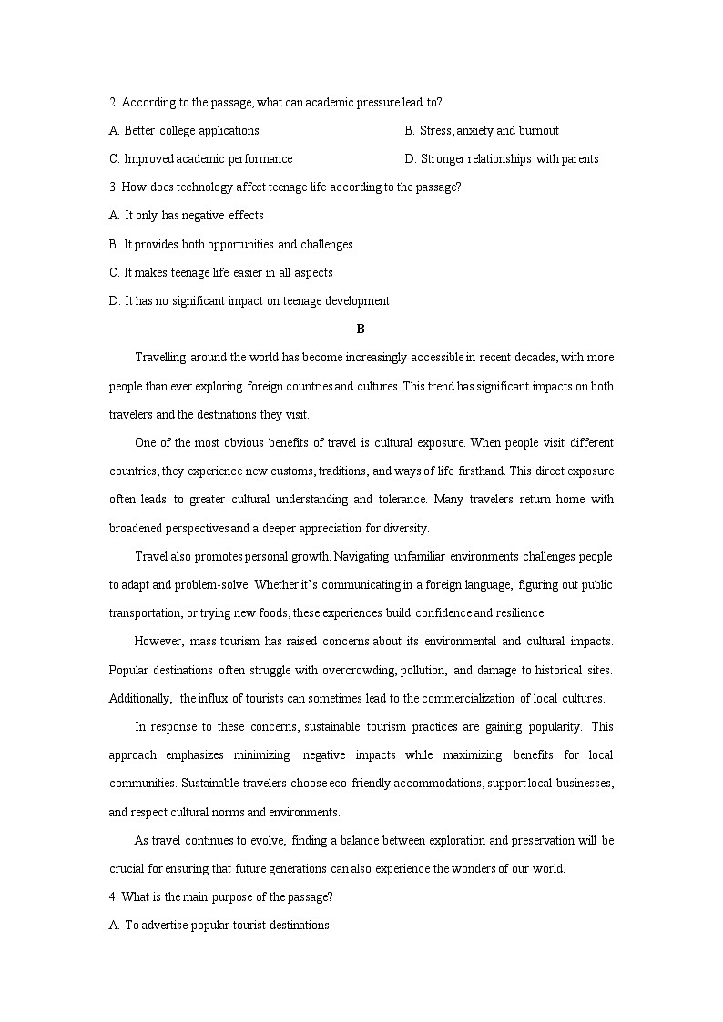 云南省曲靖市会泽县五类区2025-2026学年高三上学期10月期中英语试卷（学生版）第2页