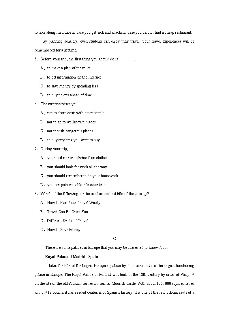 必修三Unit 1 单元检测-原卷版第3页