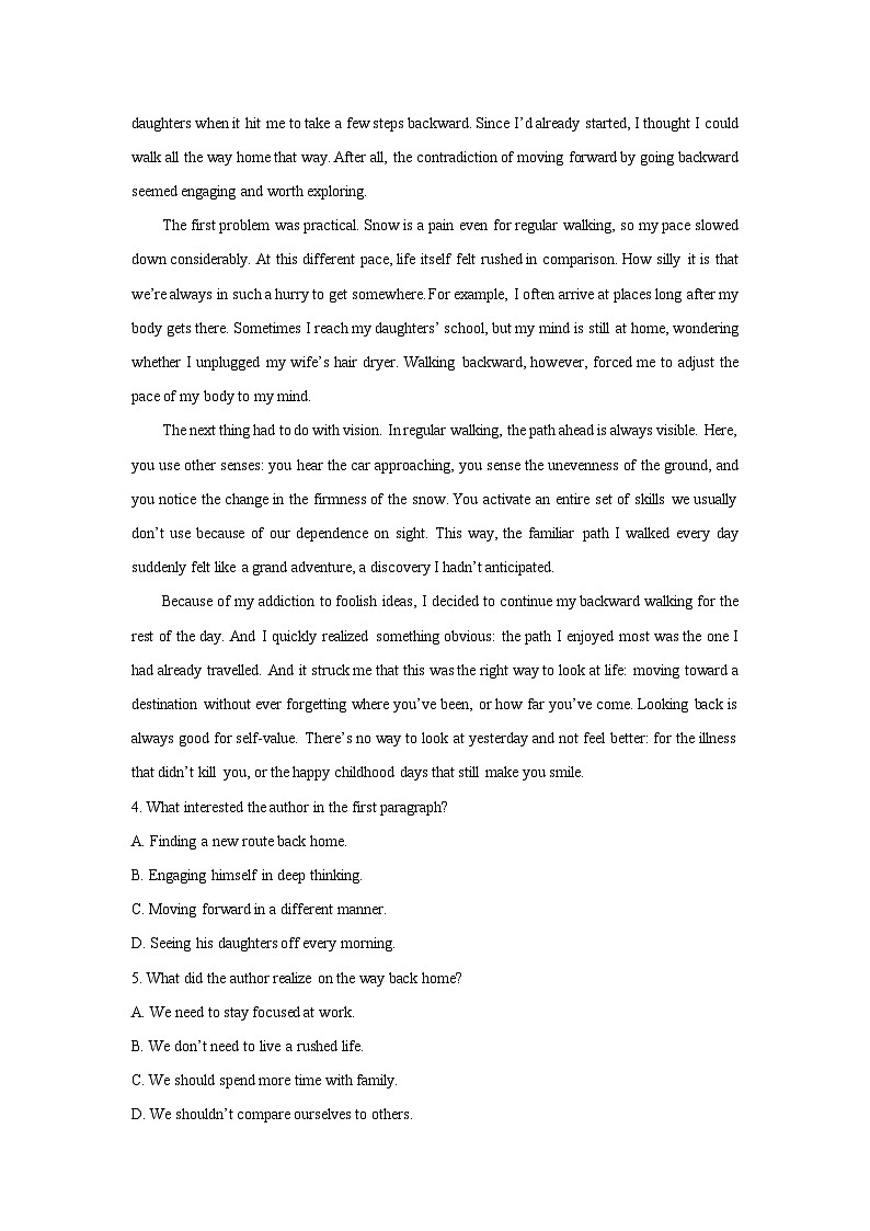 云南省曲靖市某中学2025-2026学年高三上学期11月期中英语试卷（学生版）第3页