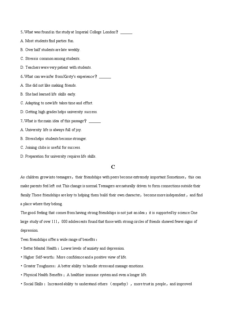 2025-2026学年江苏省徐州市高一（上）期中英语试卷-自定义类型第3页