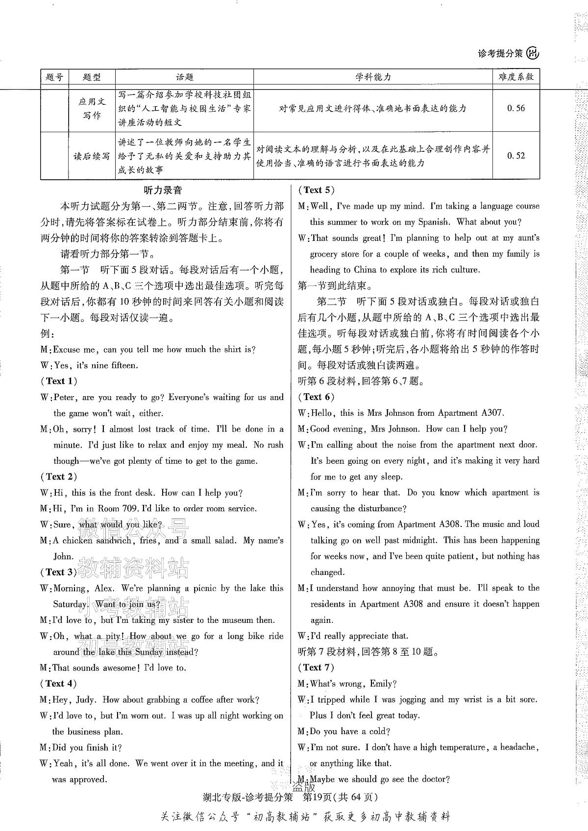 2025版《高考押题预测卷》（湖北专版）英语答案第3页