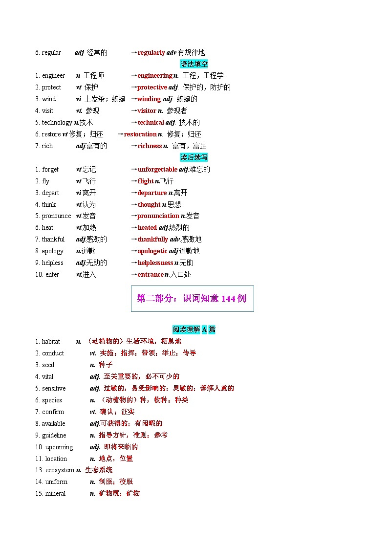 专题83 2024年新课标I卷词汇清单及对点练习  解析版2026年高考英语一轮复习知识清单（全国通用）第3页