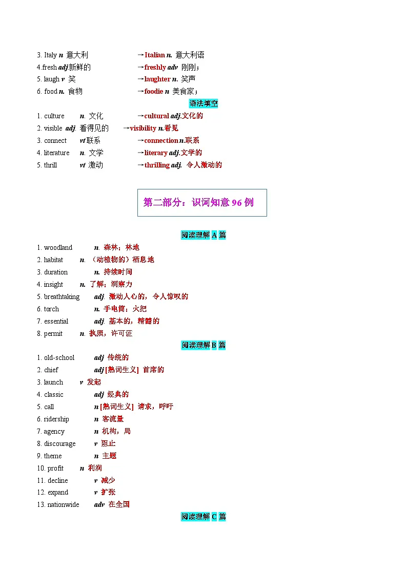 专题84 2024年新课标II卷词汇清单及对点练习 解析版2026年高考英语一轮复习知识清单（全国通用）第3页
