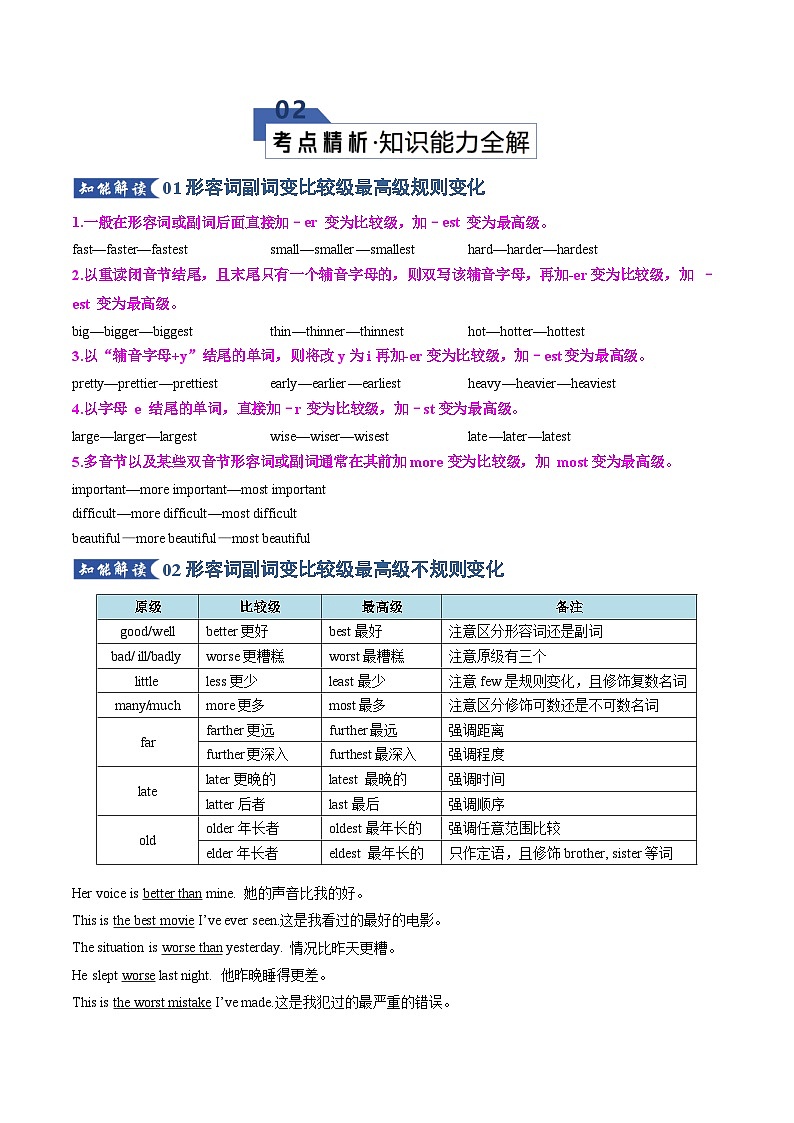 专题24 形容词副词2（知识清单）（解析版）2026年高考英语一轮复习知识清单（全国通用）第3页