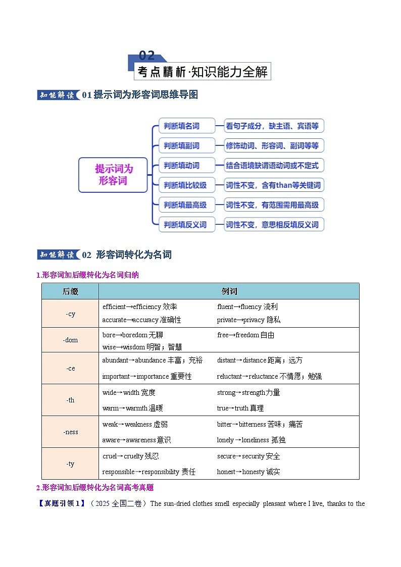 专题03 语法填空之提示词为形容词（知识清单）（原卷版）2026年高考英语一轮复习知识清单（全国通用）第3页