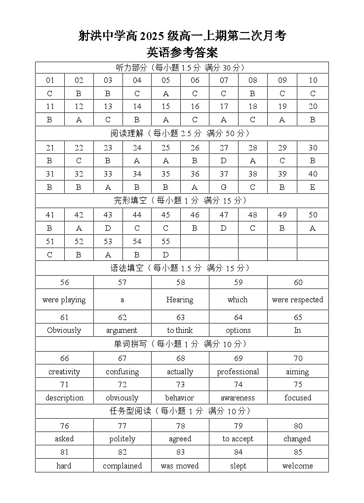 英语答案第1页