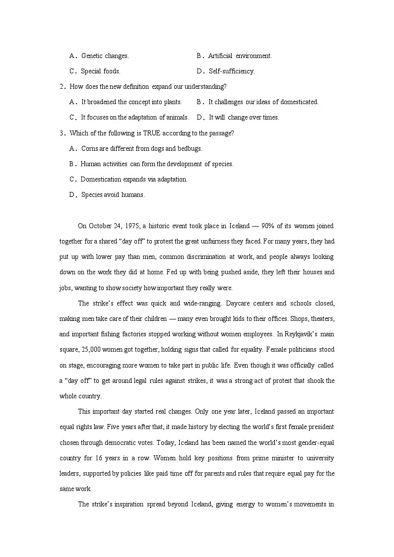 2025-2026学年河北省部分地区高三上学期11月阶段性测试英语试卷（附答案解析）第2页