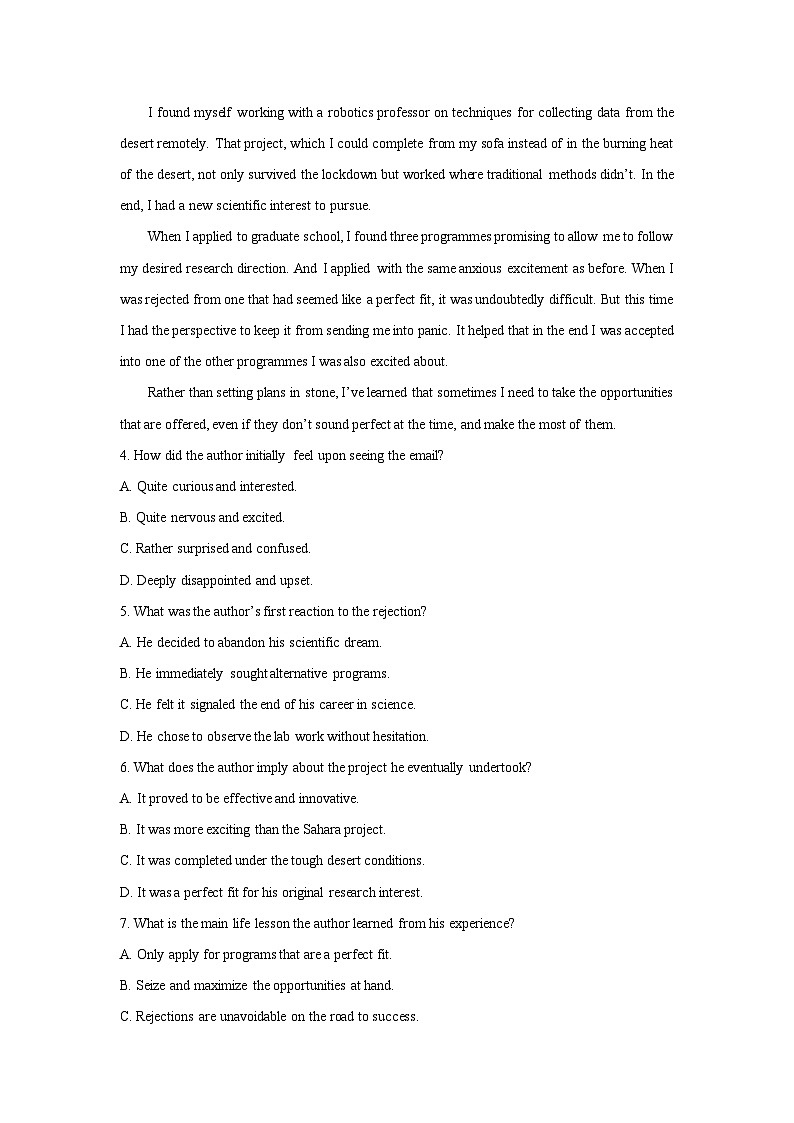 湖南省长沙市某中学2025-2026学年高三上学期11月月考英语试卷（学生版）第3页