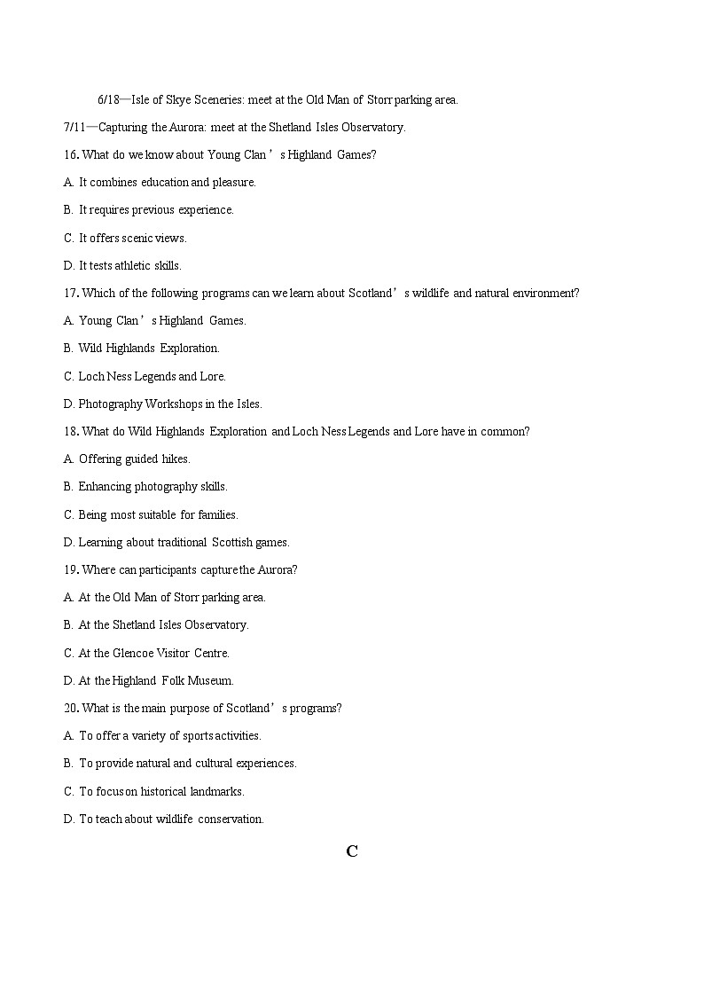 2025-2026学年天津市宝坻李家深中学高二上学期第一次月考英语试题-自定义类型第3页