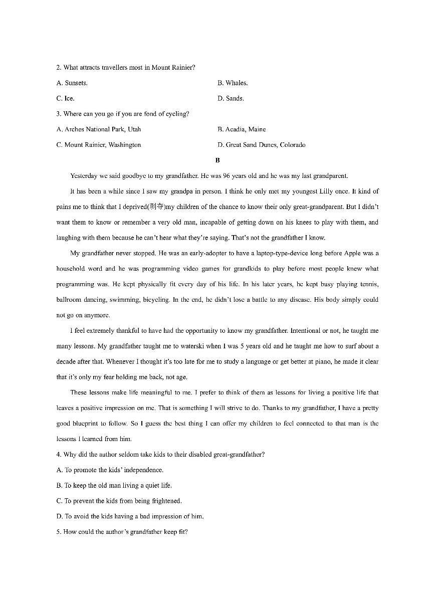 四川省凉山州西昌市2025-2026学年高一上学期期中考试英语试卷（学生版）第2页