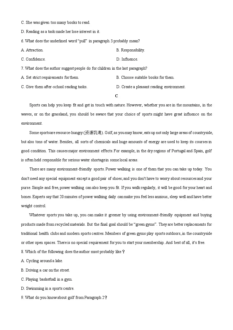 山东省枣庄市滕州市2025-2026学年高一上学期期中英语试卷（学生版）第3页