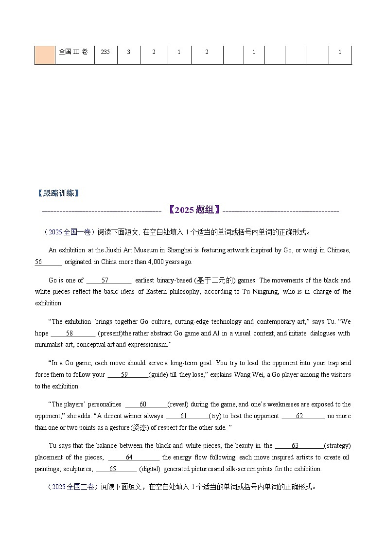 高考英语二轮专题-语法填空之2020-2025高考真题（知识清单）（学生版）第3页