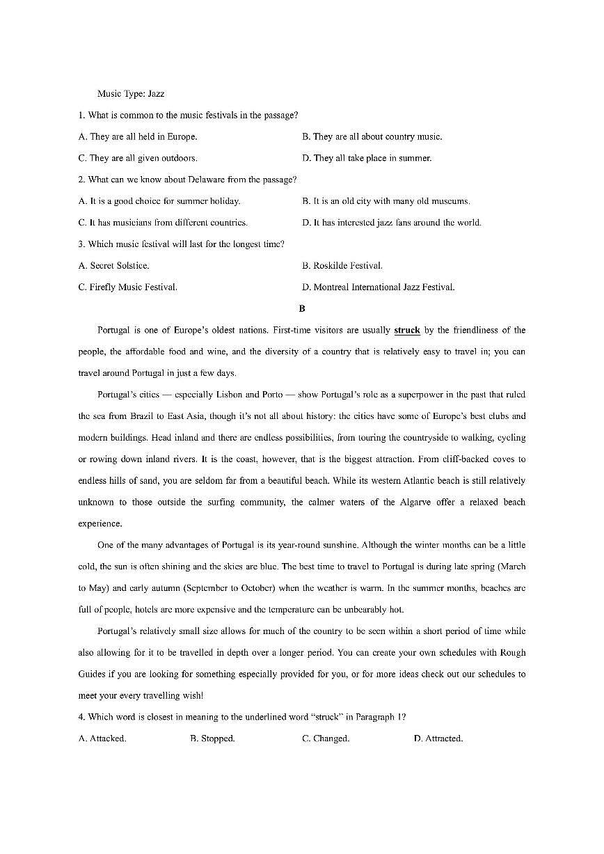 山东省济南市2025-2026学年高一上学期期中联考英语试卷（学生版）第2页