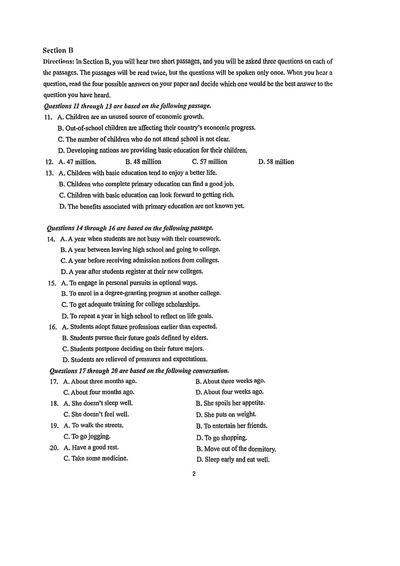 上海行知中学2024-2025学年高二上学期期末考试英语试卷第2页