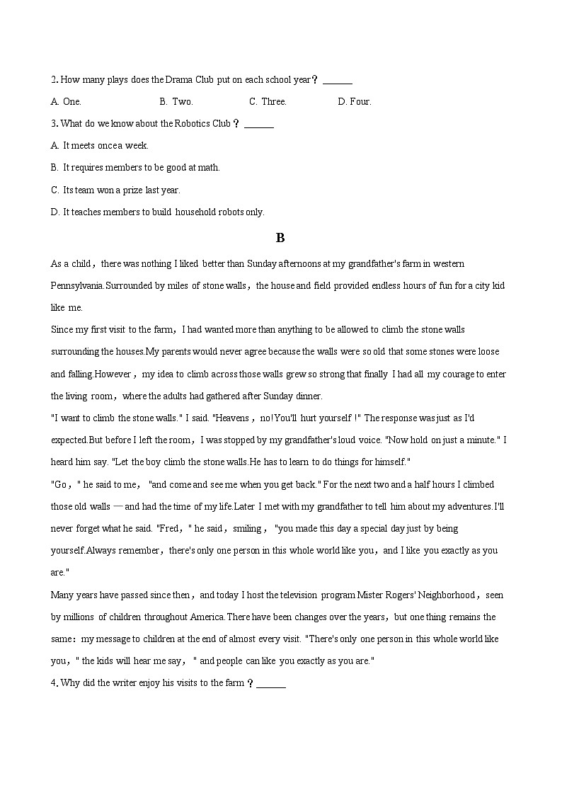 2025-2026学年甘肃省兰州市新区某校高二（上）期中英语试卷-自定义类型第2页