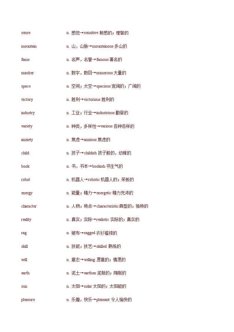 北京高考英语一轮复习-语法填空词形转换高频词汇（2）（练习）（教师版）第3页