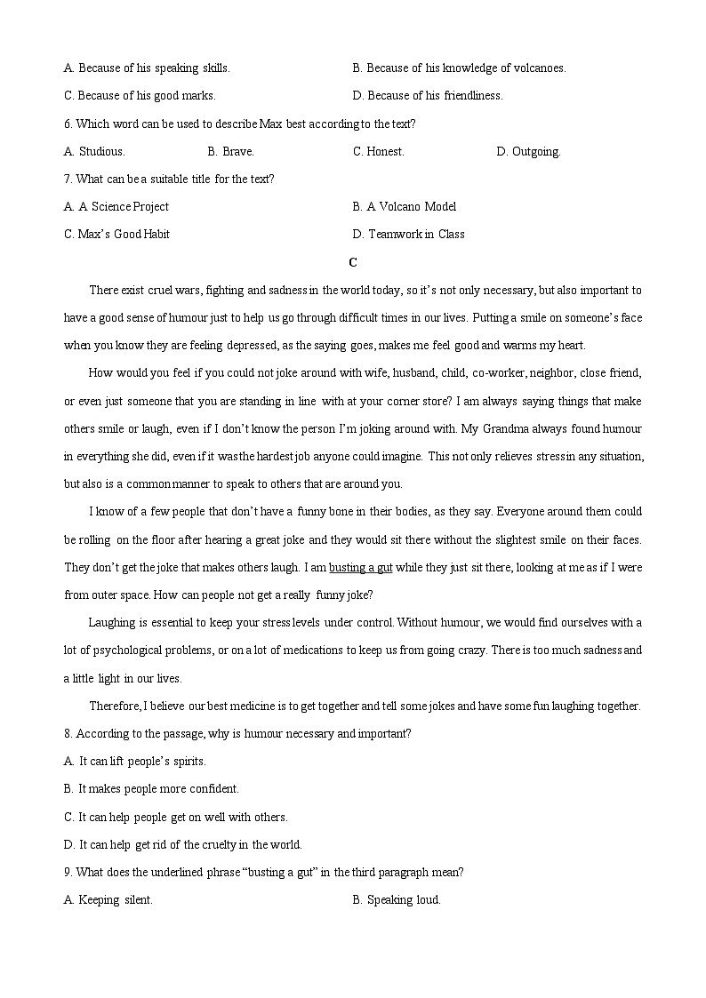 2025-2026学年河北省沧州市部分学校高一上学期12月月考英语试卷（学生版）第3页