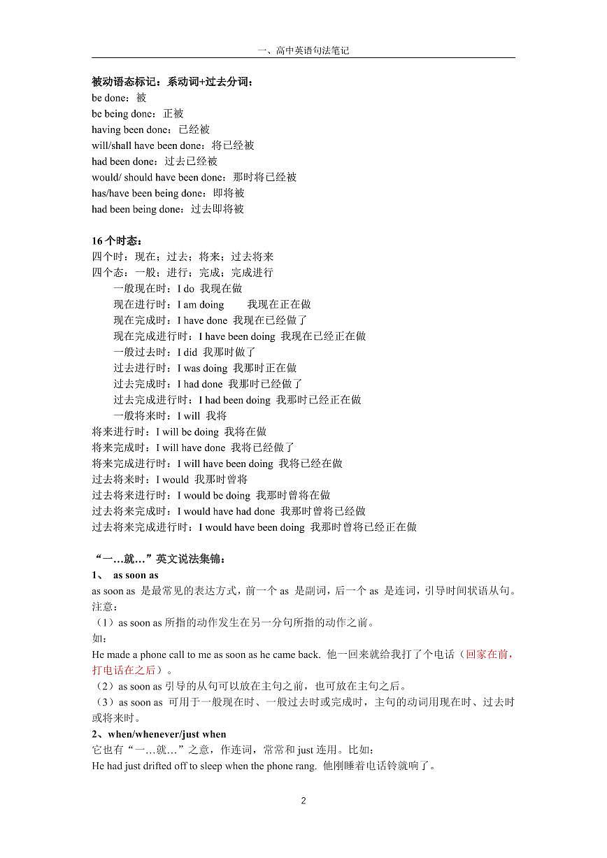 高中英语高频常考必背核心知识点汇总第2页