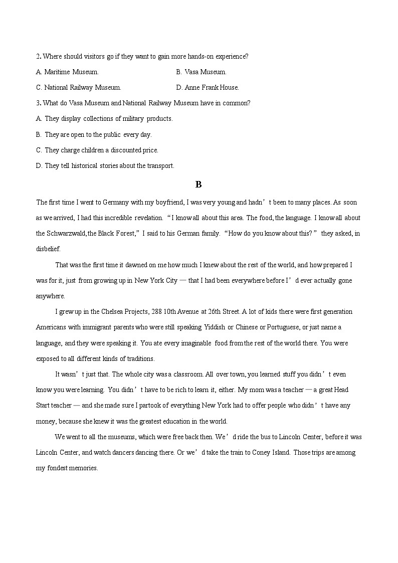 广东省广雅中学2025-2026学年高一上学期12月月考英语试题-自定义类型第2页
