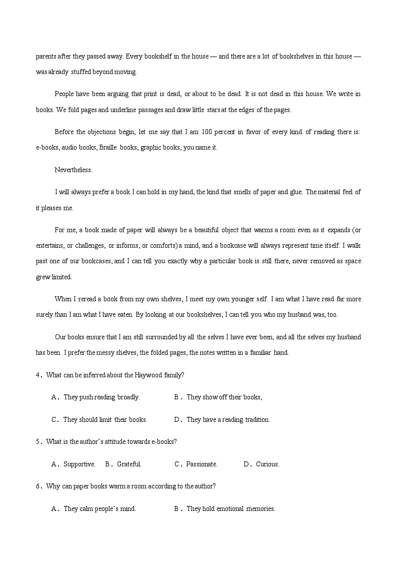 高考英语二轮-阅读理解 （综合训练1）（全国通用）（学生版）第3页