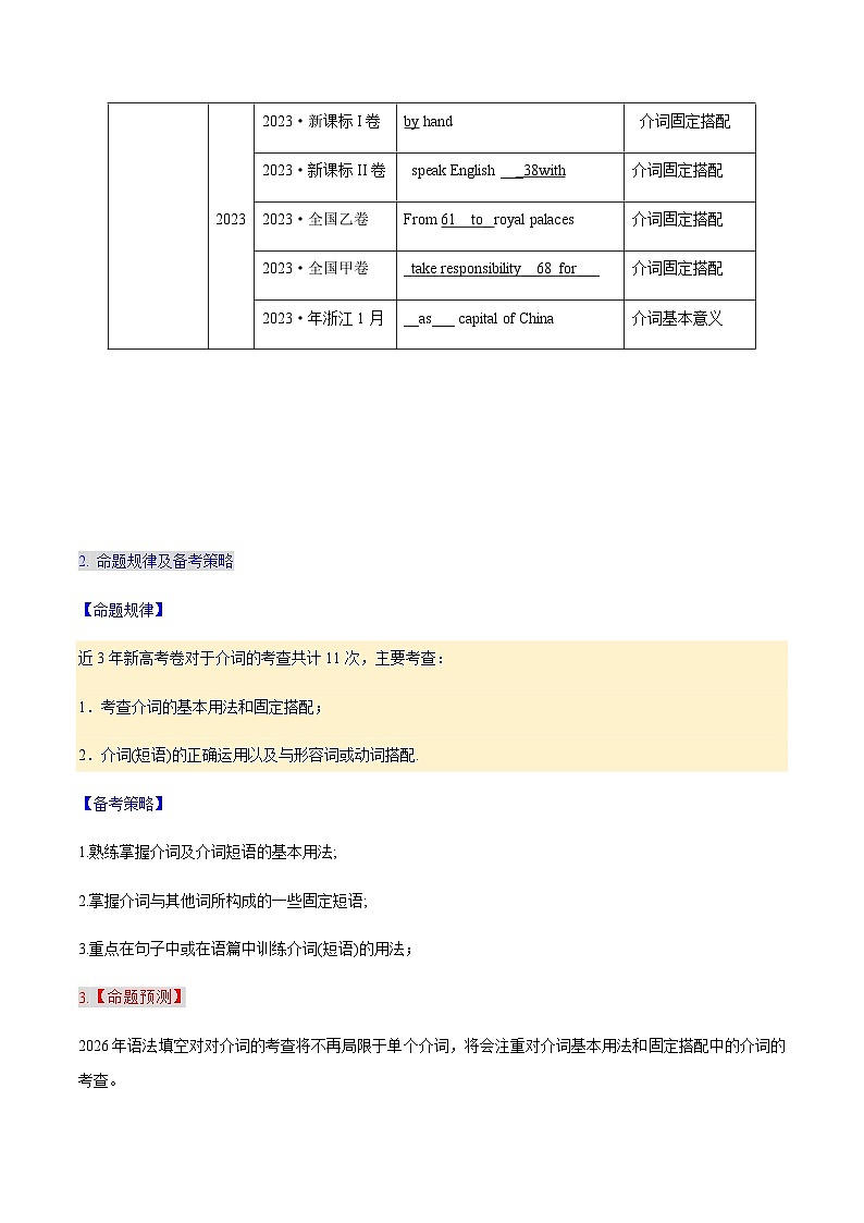 高考英语一轮讲义-介词（核心考点精讲精练）（学生版）第2页