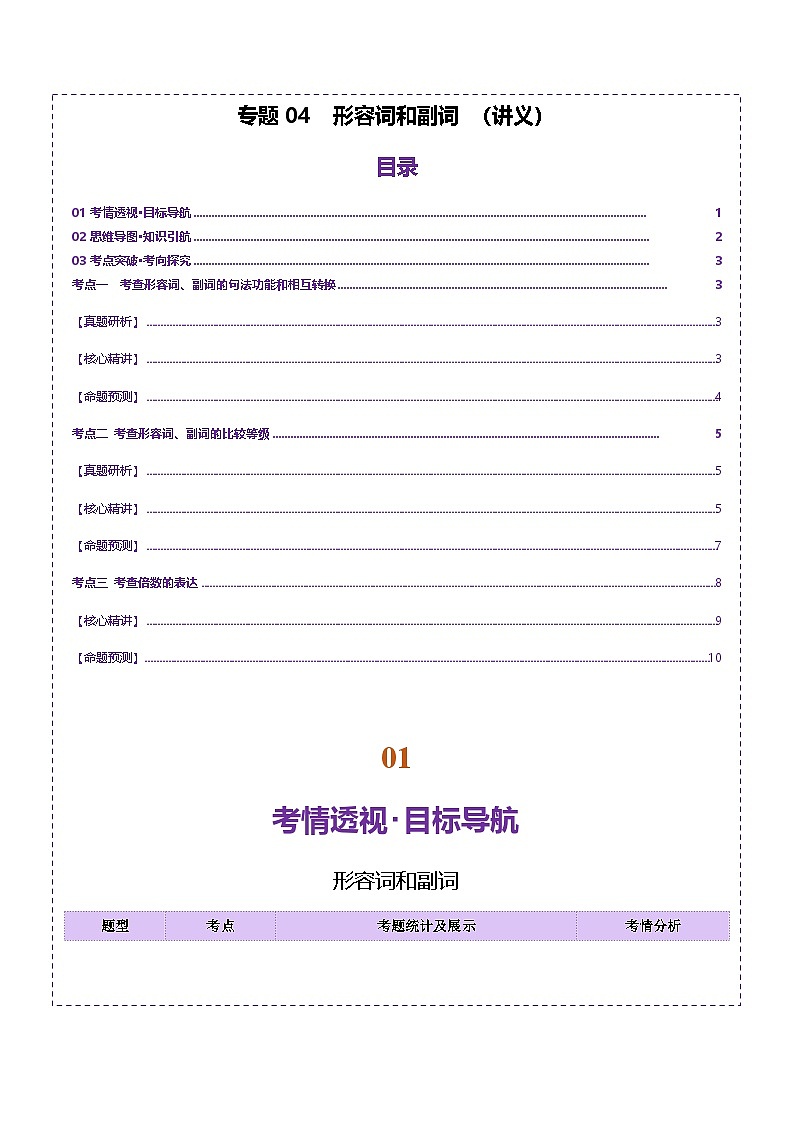 高考英语一轮-形容词和副词（讲义）（教师版） （北京专用）第1页