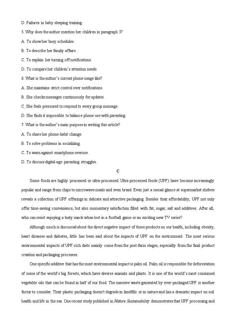 2025-2026学年陕西省西安市部分学校高一上学期第二次月考英语试卷（学生版）第3页