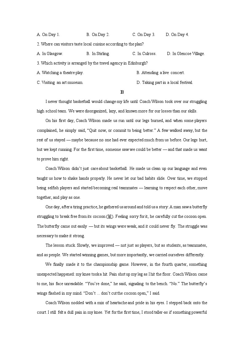 2025-2026学年陕西省渭南市某中学高二上学期12月月考英语试卷（学生版）第2页