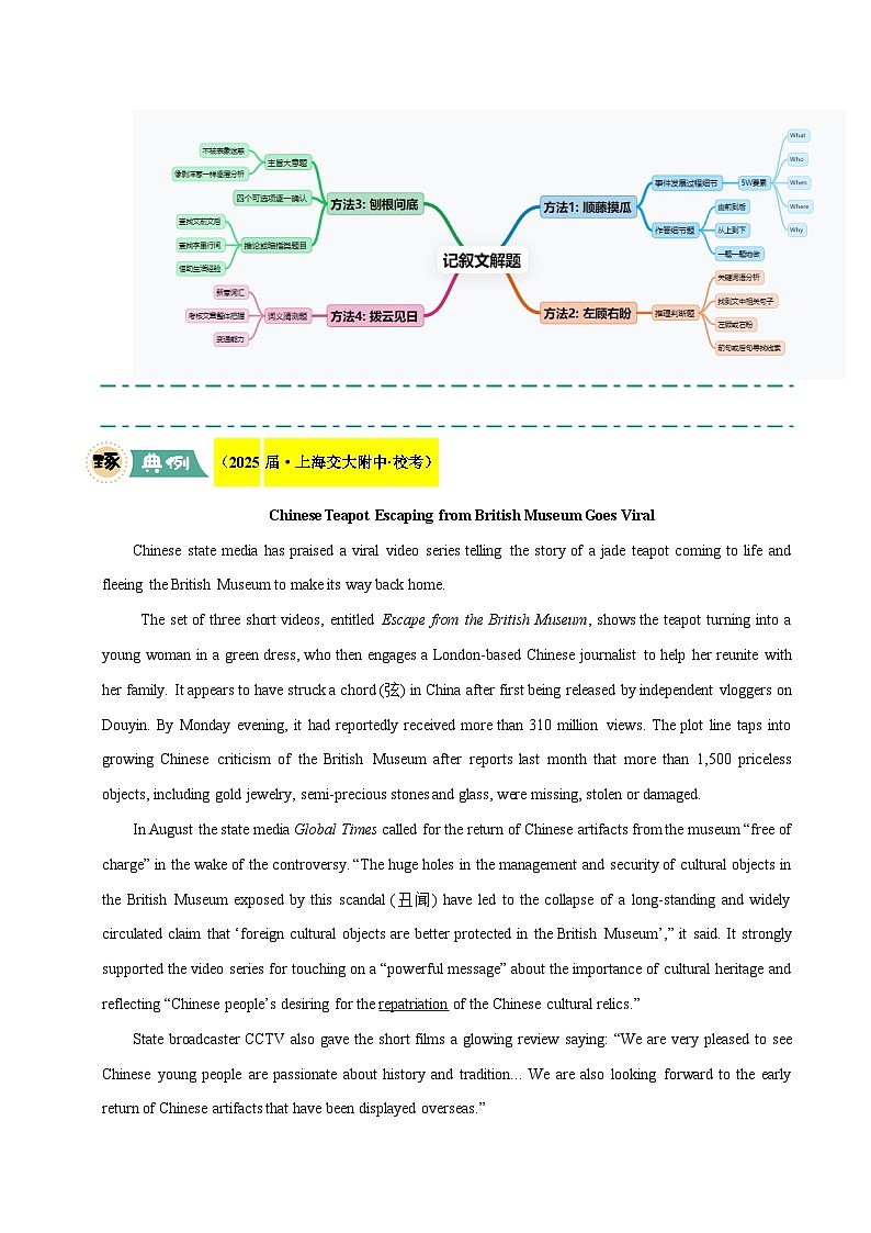 上海高考英语二轮讲义-阅读理解：记叙文或 新闻报道（学生版）第2页