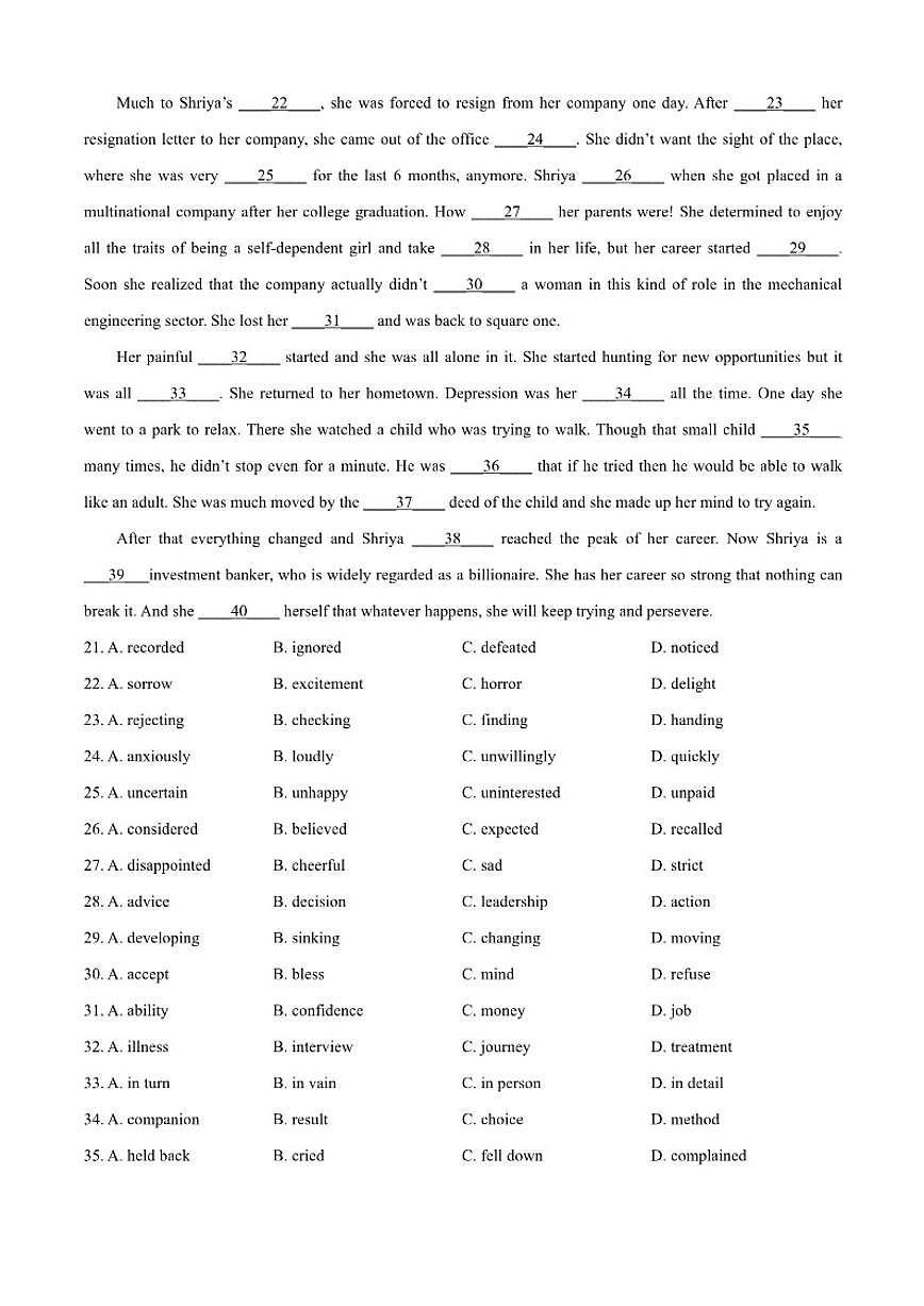 2025-2026学年天津市第五中学高二上学期12月月考英语试题（有答案）第3页