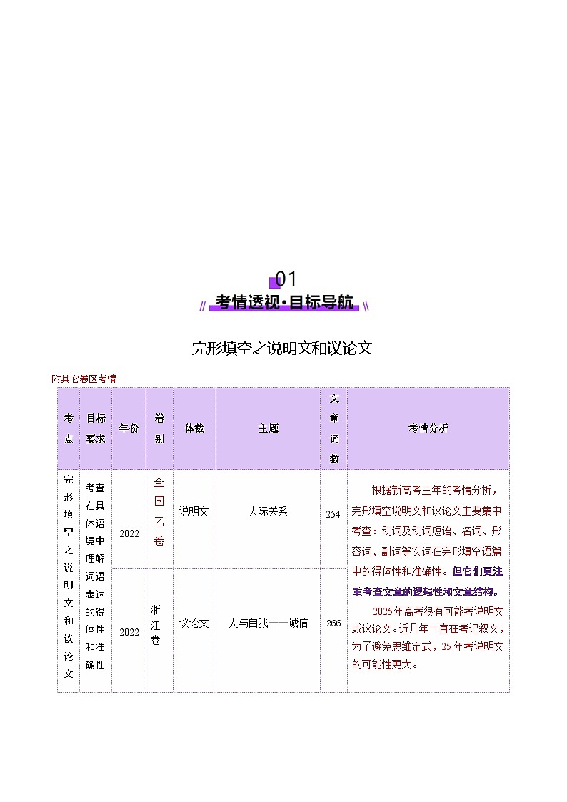 高考英语二轮-完形填空之说明文和议论文（讲义）（学生版）第2页