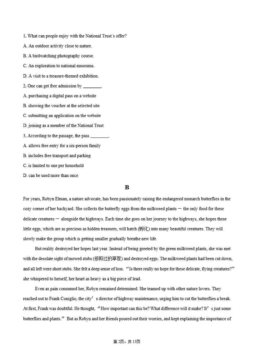 2024-2025学年北京市朝阳区北京中学高一下学期期中英语试题（含答案）第2页