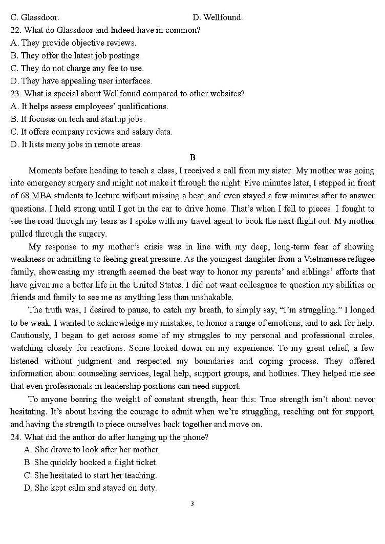 山东省德州市夏津第一中学2024-2025学年高一下学期第一次月考英语试题（无答案）第3页