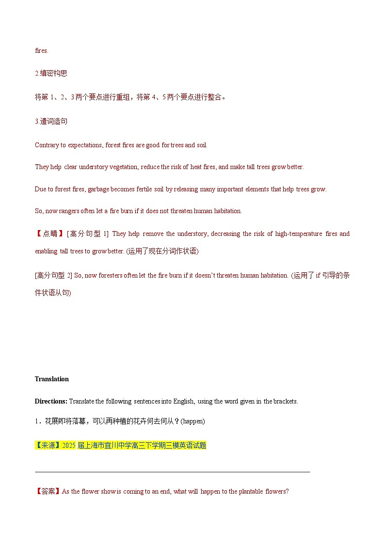 高考英语二轮-题型之写作 -概要、翻译、作文套餐练（II）（综合训练）（上海专用）（教师版）第3页