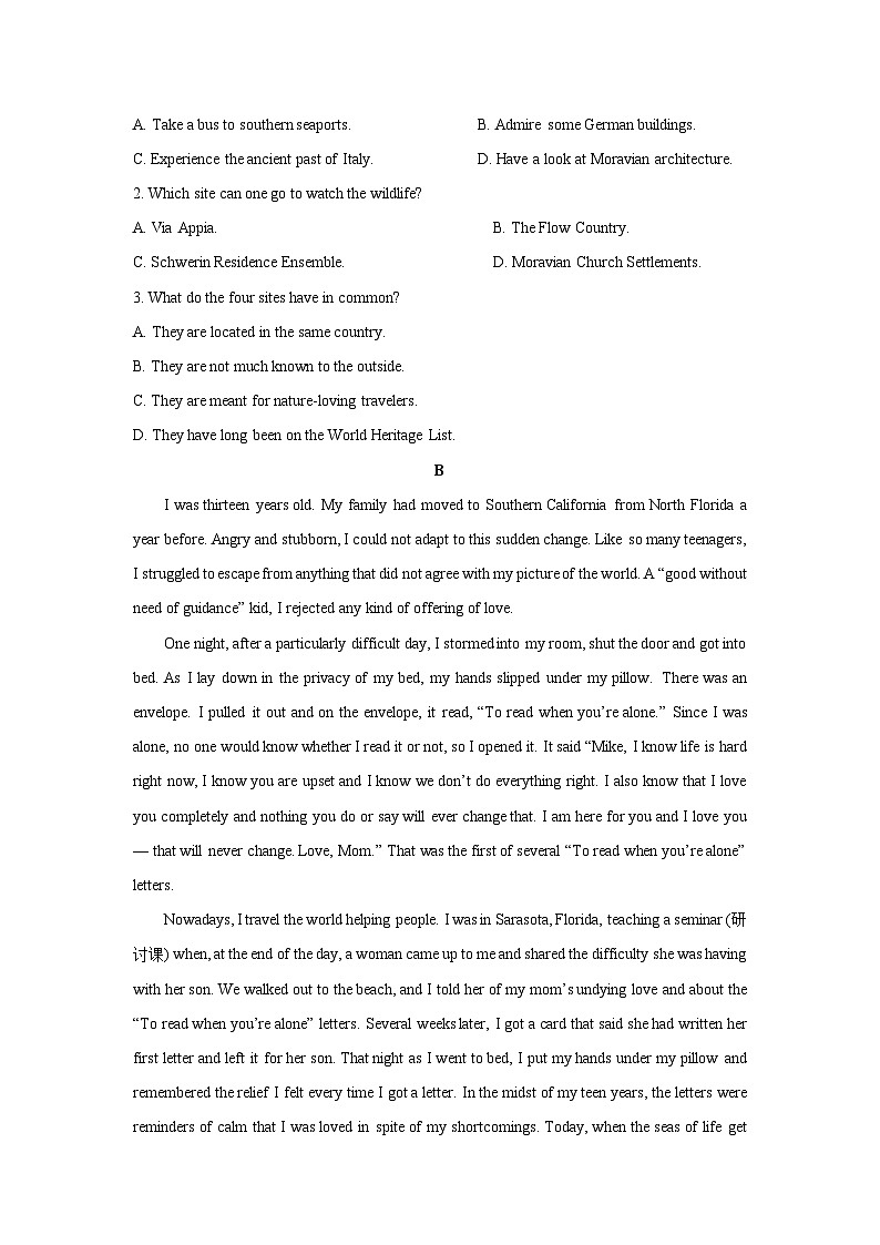 【英语】云南省普洱市2024-2025学年高三上学期期末试题（学生版）第2页