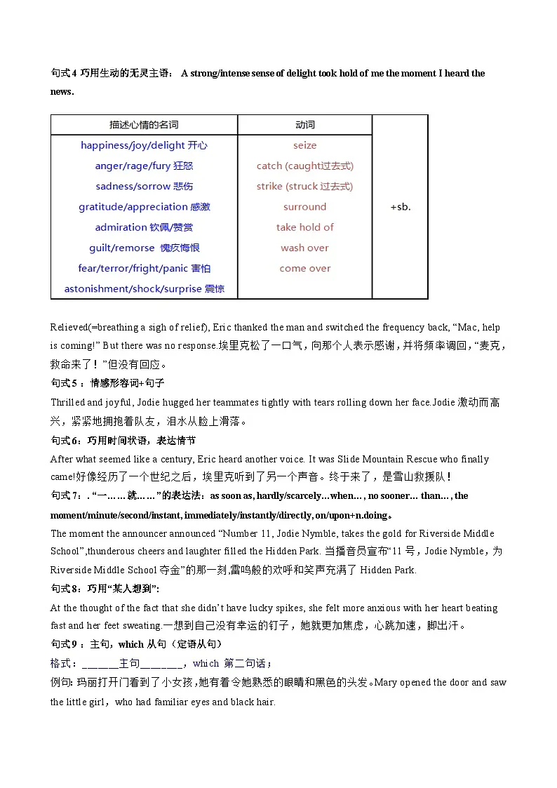 高考英语核心知识背记手册（读后续写核心考点）-高考英语一轮复习考点帮（新高考通用）第3页