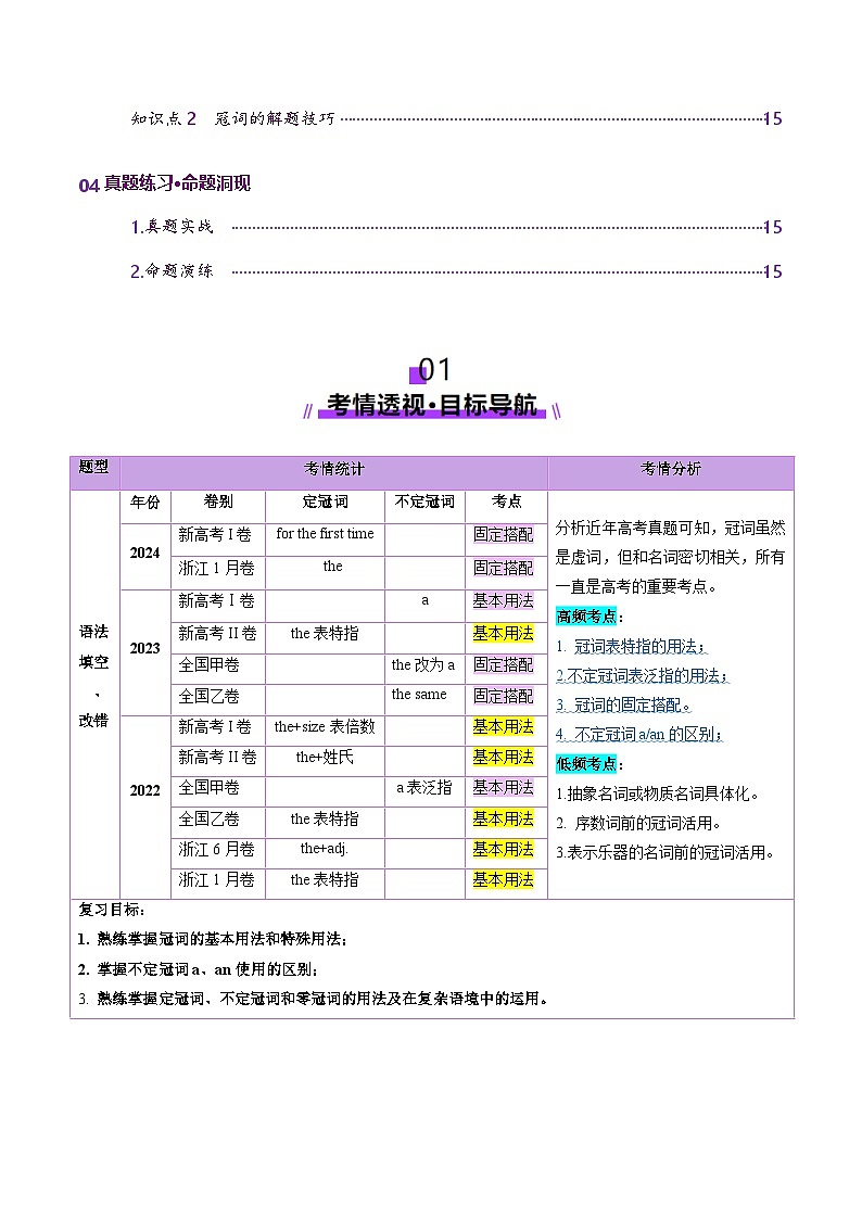 高考英语一轮-冠词（讲义）（原卷版）第2页