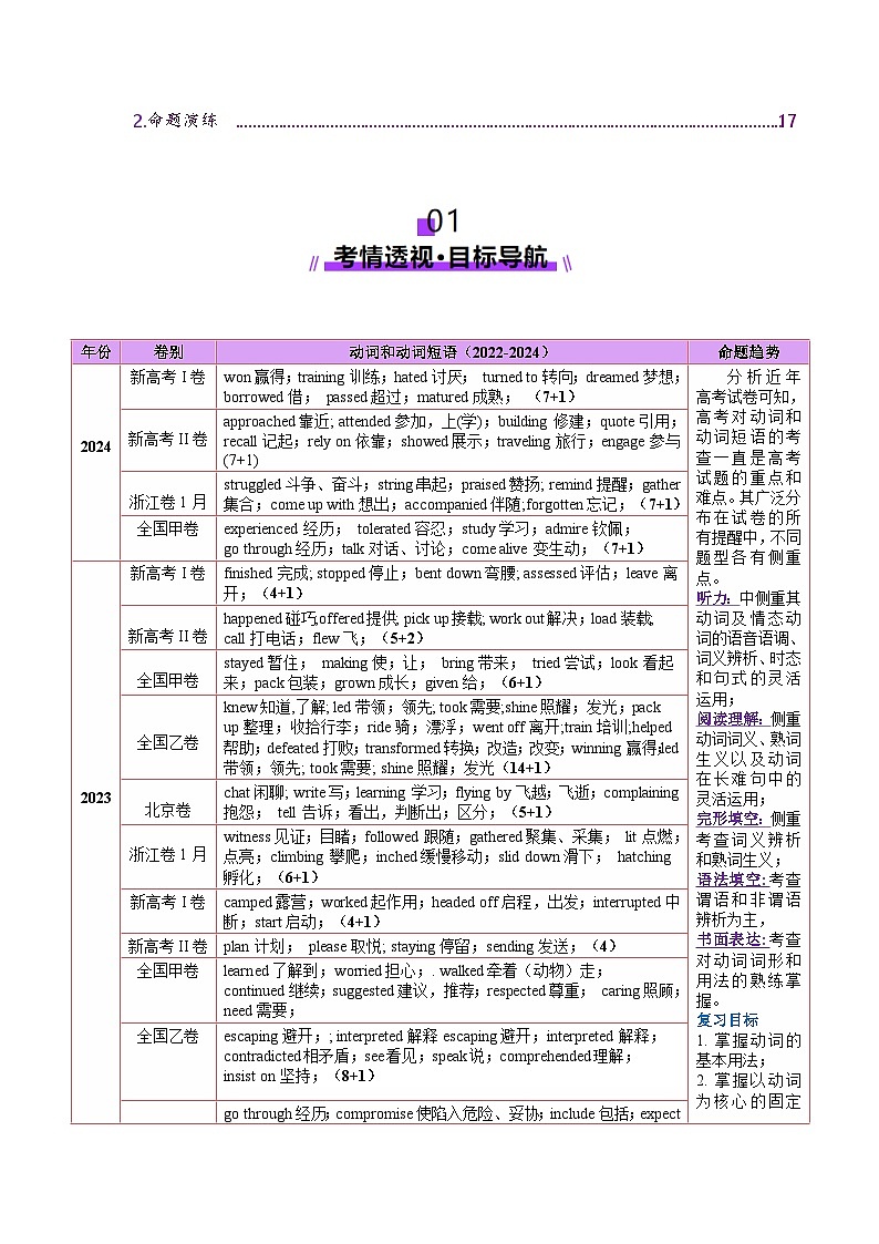 高考英语一轮-动词和动词短语（讲义）（解析版）第2页