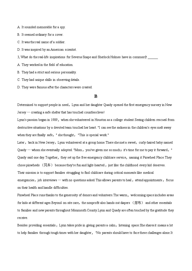 2025-2026学年辽宁省朝阳市双塔区朝阳第一高级中学高二（上）期末英语试卷-自定义类型第2页