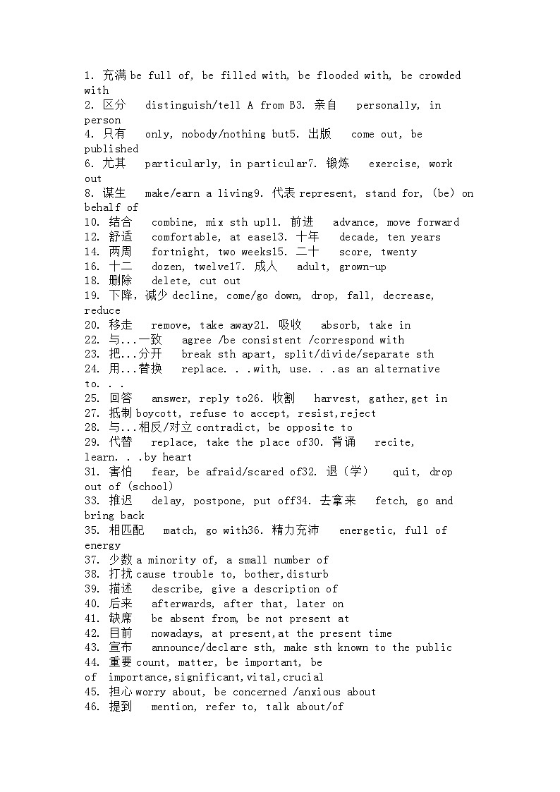 高中英语试卷中 236个 高频同义转换词第1页