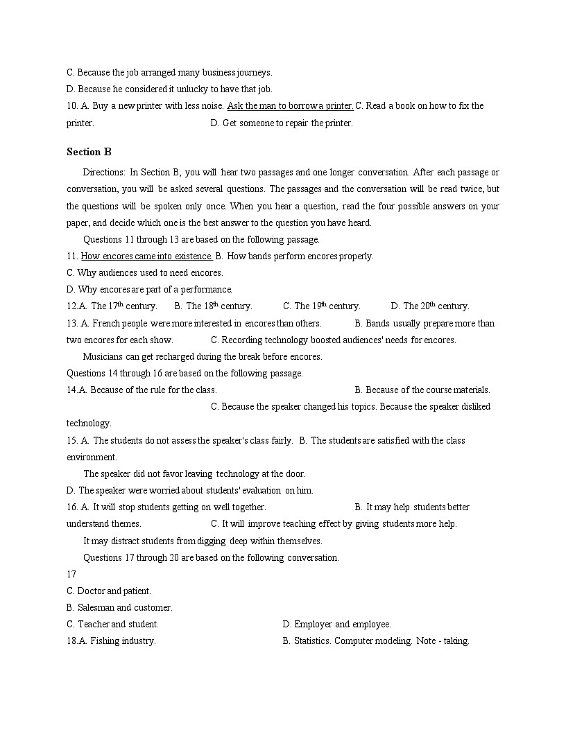 上海市上海师范大学附属中学宝山分校2024_2025学年高二下学期5月月考英语试题（文字版，含答案）第2页