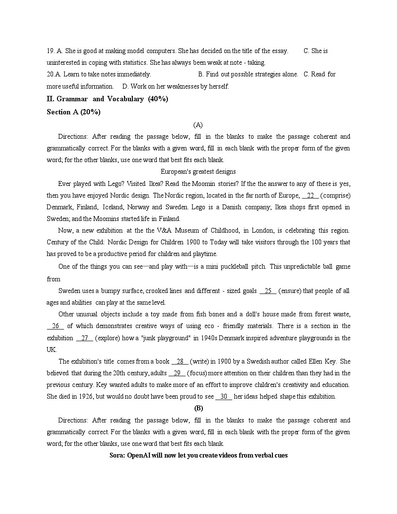 上海市上海师范大学附属中学宝山分校2024_2025学年高二下学期5月月考英语试题（文字版，含答案）第3页