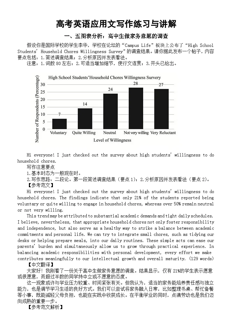 高中英语2026届高考复习应用文写作练习与讲解0211（共三篇）第1页