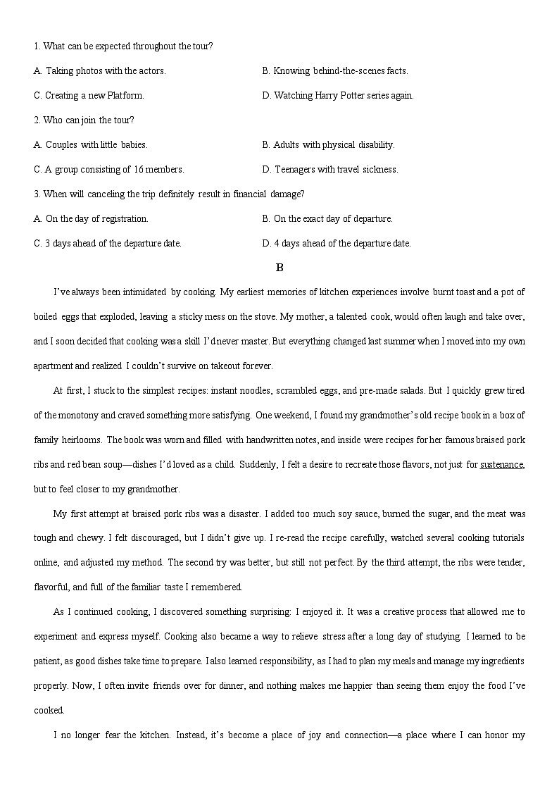 2025-2026学年江西南昌市东湖区某中学高二上学期期末考试英语试卷（学生版）第2页