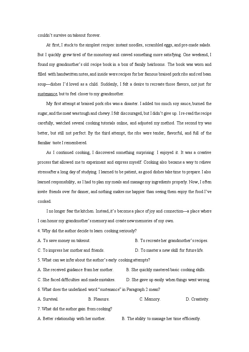 【英语】江西南昌市东湖区某中学2025-2026学年高二上学期期末考试试题（解析版）第3页