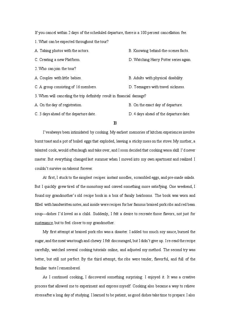 【英语】江西南昌市东湖区某中学2025-2026学年高二上学期期末考试试题（学生版）第2页